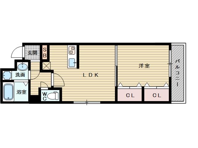 セントロイヤルクラブ新大阪(1DK/2階)の間取り写真