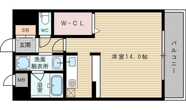 グランシャルマン新大阪(1K/4階)の間取り写真