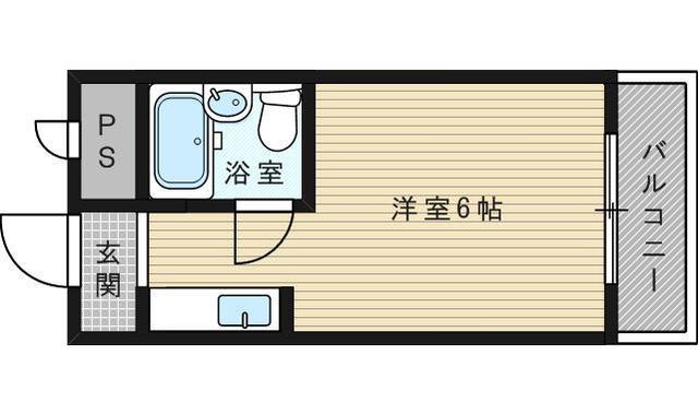 おおさか東線 JR淡路駅 徒歩13分 7階建 築37年(ワンルーム/2階)の間取り写真
