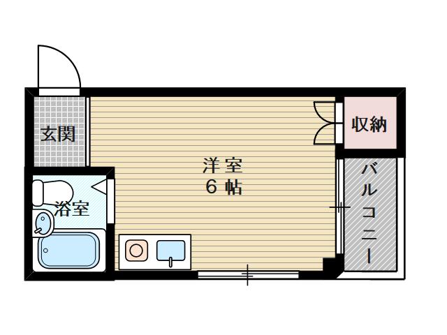 ロイヤルステージ上新庄(ワンルーム/4階)の間取り写真
