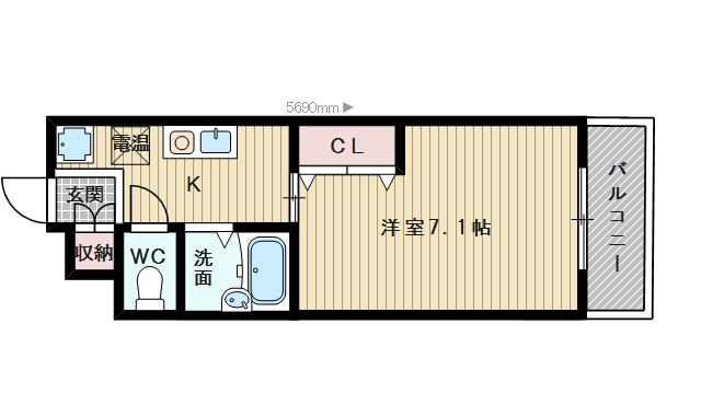グランメール東淀川(1K/3階)の間取り写真