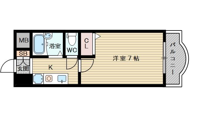 ノルデンハイム小松(1K/5階)の間取り写真