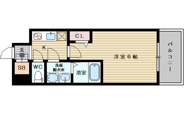 ファステート北大阪ラッセル(1K/8階)の間取り写真