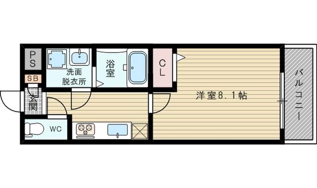 ラファヴール(1K/2階)の間取り写真
