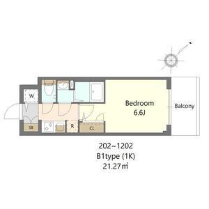 S-RESIDENCE上新庄BEAT(1K/4階)の間取り写真