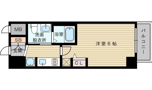 エステムコート新大阪リンクス(1K/6階)の間取り写真