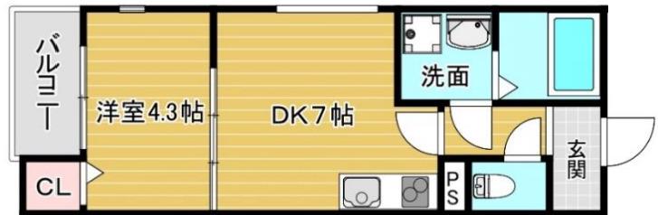 ピノコⅡ(1DK/1階)の間取り写真
