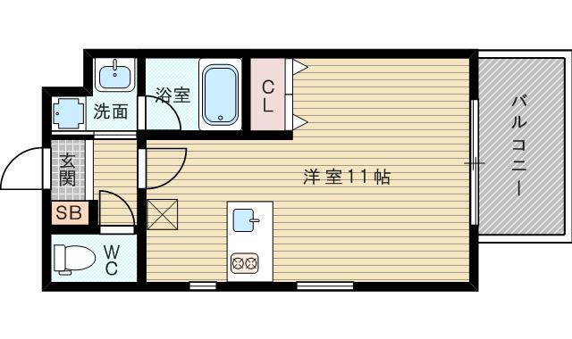 アバンティ淡路(ワンルーム/7階)の間取り写真