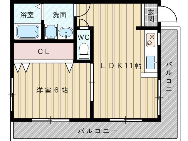 コーポ細谷(1LDK/3階)の間取り写真