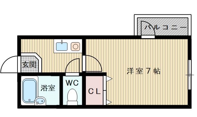 豊新セリオ(1K/4階)の間取り写真