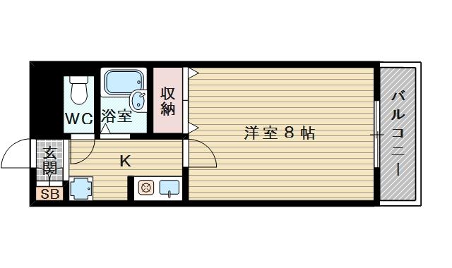 コートラビーム(1K/3階)の間取り写真