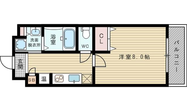 エスティライフ新大阪第2(1K/2階)の間取り写真