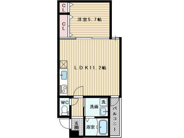 阪急電鉄京都線 相川駅 徒歩7分 3階建 築11年(1LDK/3階)の間取り写真