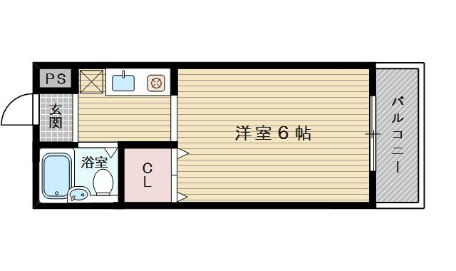 ラフォーレ大桐(1K/3階)の間取り写真