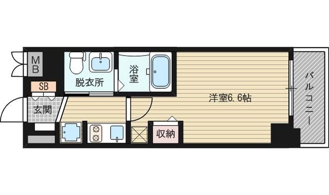 エステムコート新大阪9グランブライト(1K/11階)の間取り写真