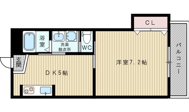 シャトーフェリーチェ(1DK/6階)の間取り写真