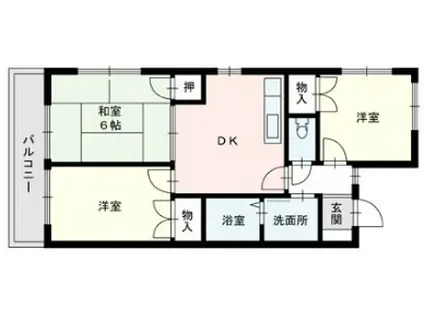 博多南線 博多南駅 徒歩37分 2階建 築32年(3DK/2階)の間取り写真