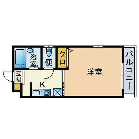 クイーン・ライフ女学院前(1K/1階)の間取り写真
