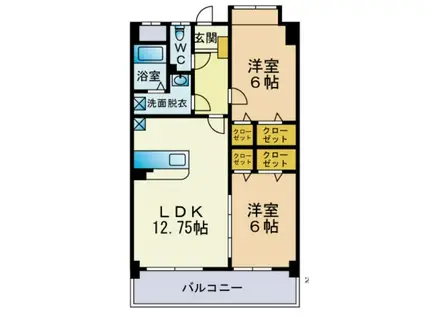 ラフィーク永松(2LDK/5階)の間取り写真