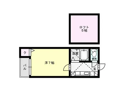 プリムローズ福岡南(1K/1階)の間取り写真