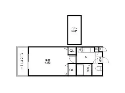 ピュアフリー井尻駅前B(1K/1階)の間取り写真