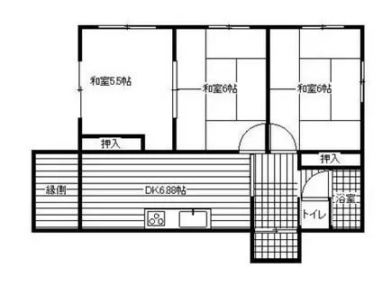西鉄天神大牟田線 井尻駅 徒歩24分 1階建 築46年(3DK)の間取り写真