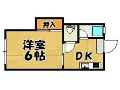 大塚企画ビル(1DK/1階)の間取り写真