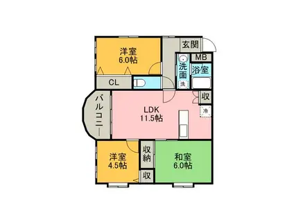 ビラはな美づき(3LDK/2階)の間取り写真