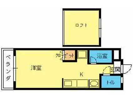 ビューライフ曰佐(ワンルーム/2階)の間取り写真
