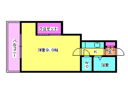 鹿児島本線 笹原駅 徒歩5分 2階建 築26年(1K/1階)の間取り写真