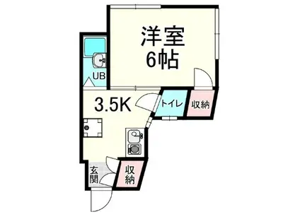 メゾン・ド・レヴィーユ(1DK/2階)の間取り写真