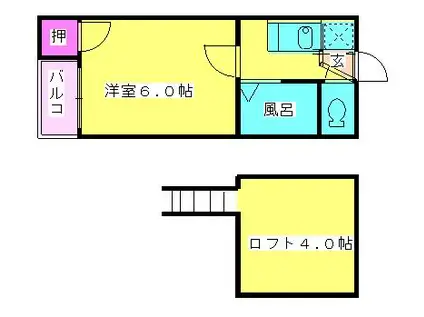 プログレス井尻(1K/1階)の間取り写真