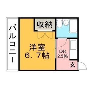 コーポマキ(1K/2階)の間取り写真
