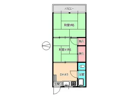 糸山ビル(2DK/2階)の間取り写真