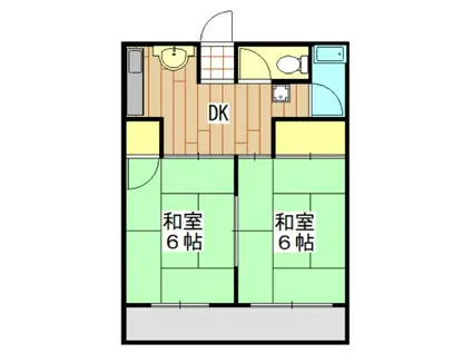 井駒ハイツ(2DK/4階)の間取り写真