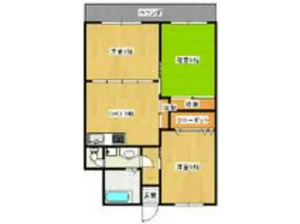 松尾ビル(3DK/2階)の間取り写真