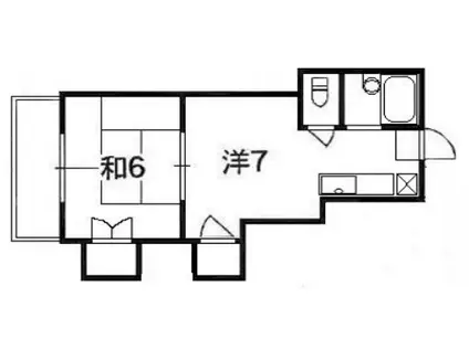 コスモ若葉台(1DK/1階)の間取り写真