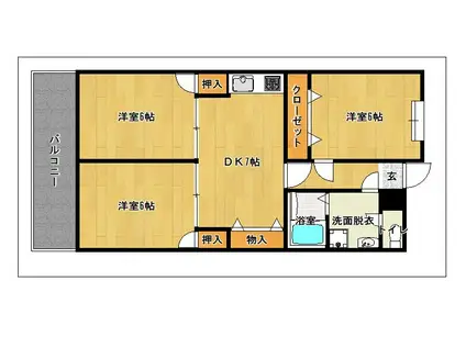 プロスパ77(3DK/3階)の間取り写真