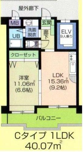 コンフォルテヴォレ春日(1LDK/2階)の間取り写真