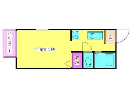 西鉄天神大牟田線 井尻駅 徒歩3分 2階建 築32年(ワンルーム/2階)の間取り写真