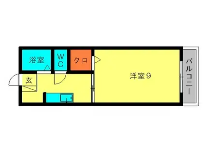 ジョイフル春日西(1K/2階)の間取り写真