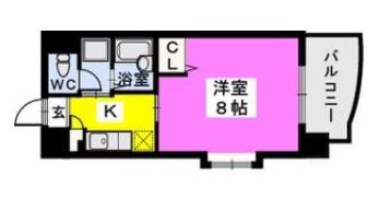 BRILLIANT36(1K/6階)の間取り写真