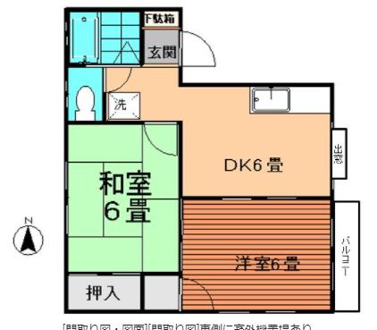 フォレスト・ヒルズ(2DK/2階)の間取り写真
