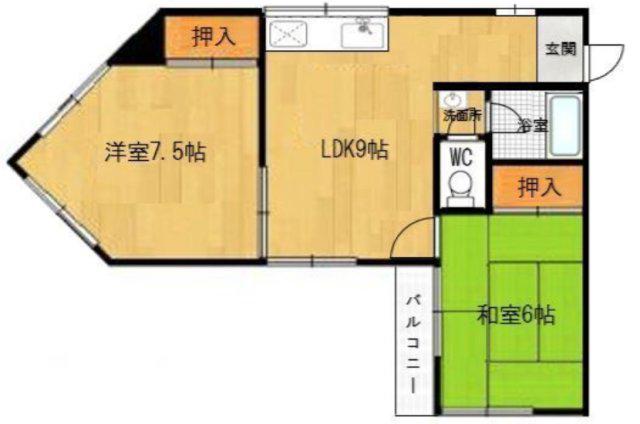 林コーポ(2LDK/2階)の間取り写真