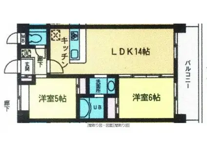 ポルト・リジエール(2LDK/2階)の間取り写真