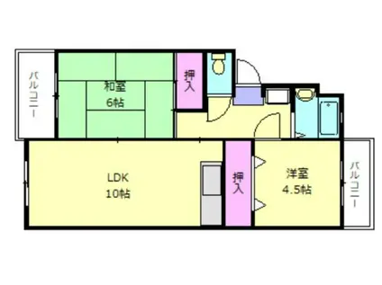 フォーサイト老司RNATUS(2LDK/4階)の間取り写真