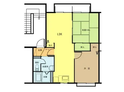 パークヒルコート(2LDK/2階)の間取り写真