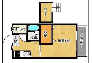 フレンドハイツ(1SK/1階)の間取り写真