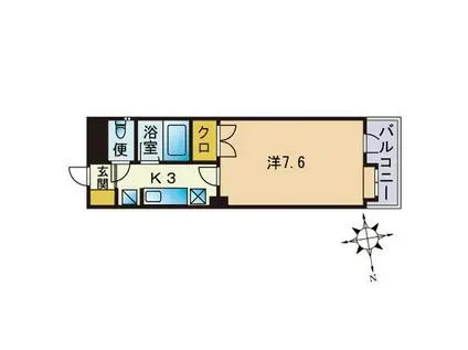 博多南線 博多南駅 徒歩20分 6階建 築30年(1K/3階)の間取り写真