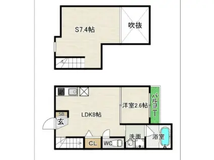 DREAMSTAGE博多南LAGOON(1SLDK/2階)の間取り写真